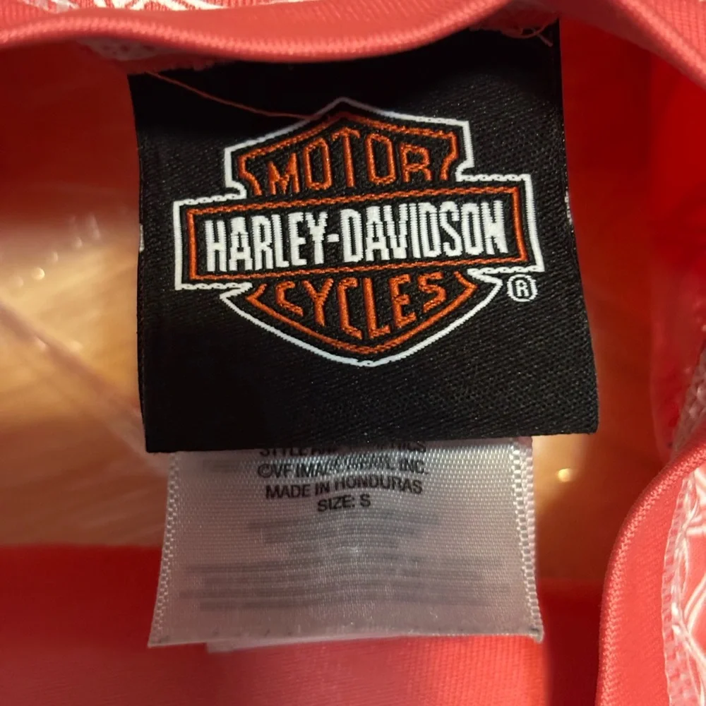 Harley-Davidson Women's V-Neck Coral Long Sleeve Tee - Picture 5 of 6
